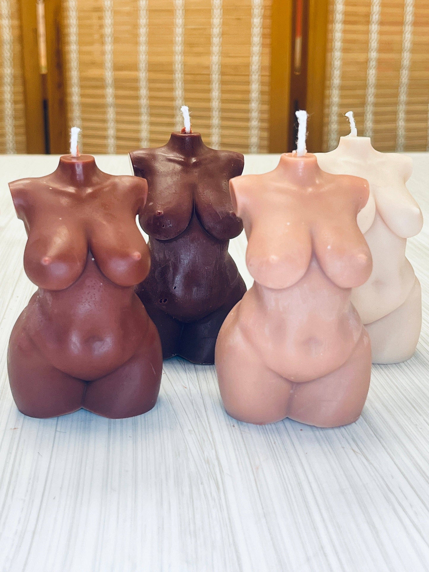 MadebyOmo - Goddess Skin toned soy pillar candles