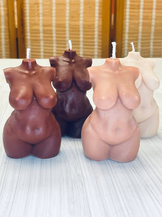 MadebyOmo - Goddess Skin toned soy pillar candles